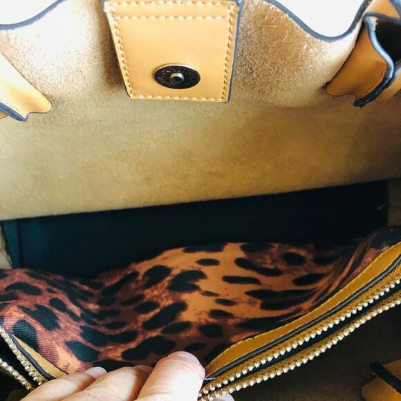 Co-Lab Cognac Vegan Leather Small Tote Bag - Picture 7 of 16